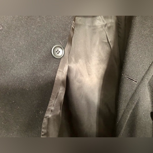 Vintage J. Crew Double Breast Pea Coat Black Wool Blend Pockets Collared Size S - Picture 5 of 5